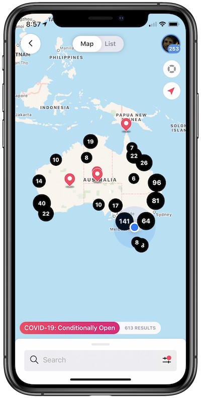 COVID-19 filter in Anycamp app